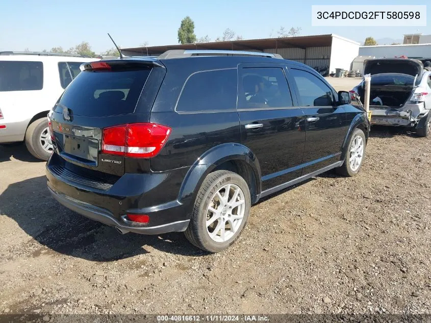 2015 Dodge Journey Limited VIN: 3C4PDCDG2FT580598 Lot: 40816612