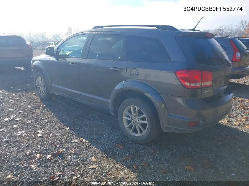 2015 Dodge Journey Sxt VIN: 3C4PDCBB0FT552774 Lot: 40817875