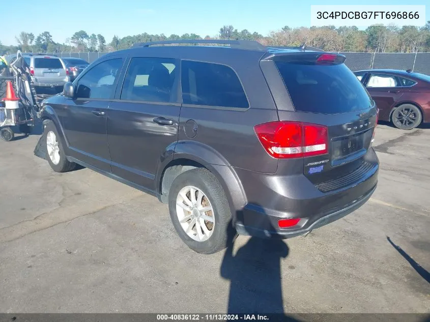 2015 Dodge Journey Sxt VIN: 3C4PDCBG7FT696866 Lot: 40836122