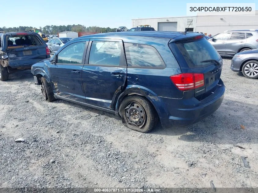 2015 Dodge Journey American Value Pkg VIN: 3C4PDCABXFT720650 Lot: 40837871