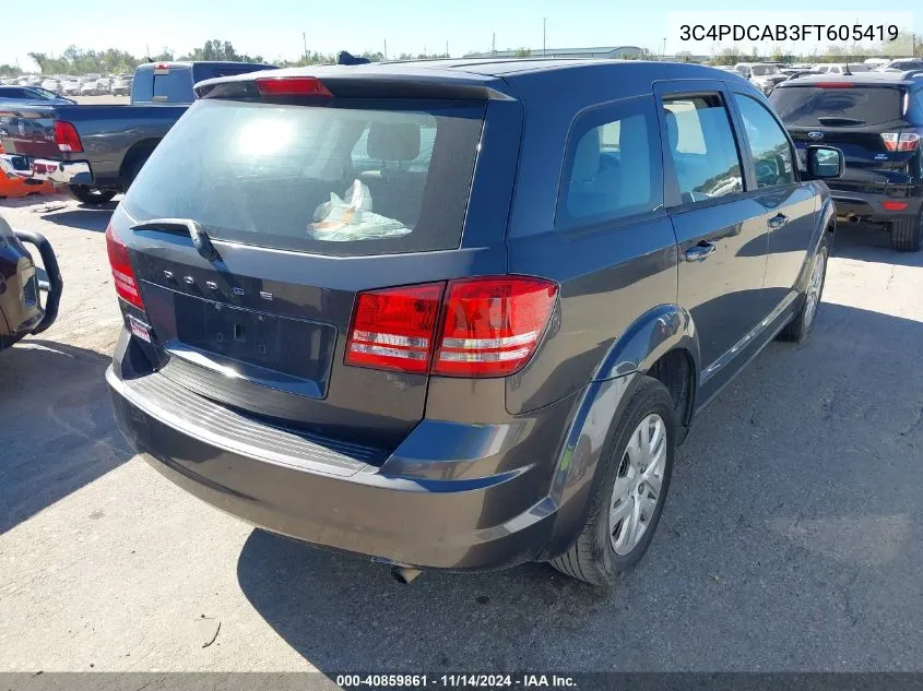 2015 Dodge Journey American Value Pkg VIN: 3C4PDCAB3FT605419 Lot: 40859861