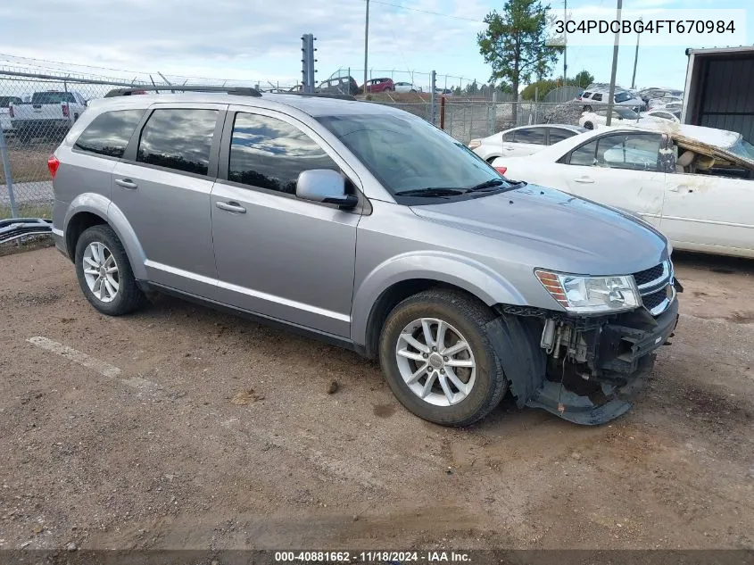 2015 Dodge Journey Sxt VIN: 3C4PDCBG4FT670984 Lot: 40881662