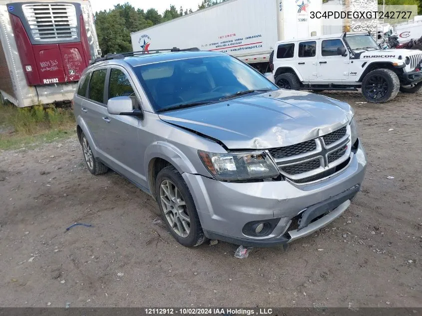 2016 Dodge Journey R/T Rallye VIN: 3C4PDDEGXGT242727 Lot: 12112912