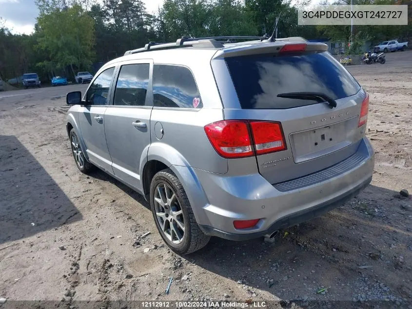 2016 Dodge Journey R/T Rallye VIN: 3C4PDDEGXGT242727 Lot: 12112912