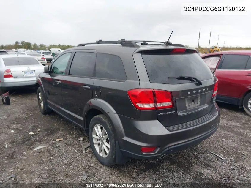 2016 Dodge Journey Sxt/Limited VIN: 3C4PDCCG6GT120122 Lot: 12114892