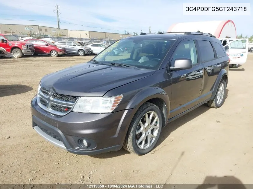 2016 Dodge Journey R/T VIN: 3C4PDDFG5GT243718 Lot: 12119350