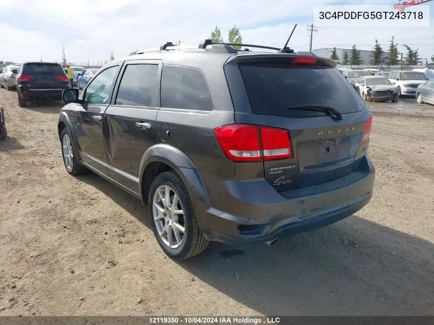 2016 Dodge Journey R/T VIN: 3C4PDDFG5GT243718 Lot: 12119350