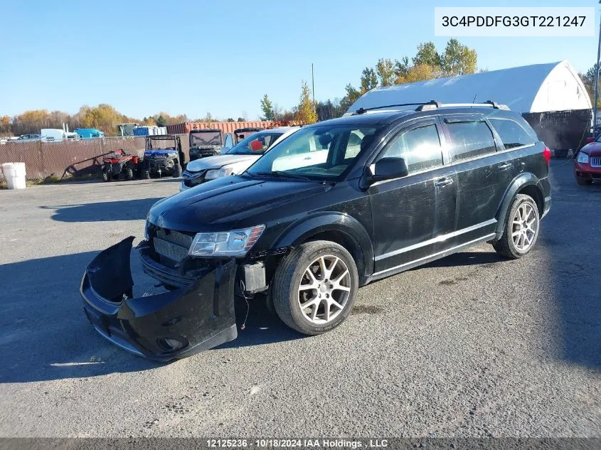 2016 Dodge Journey R/T VIN: 3C4PDDFG3GT221247 Lot: 12125236