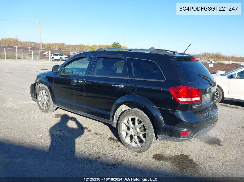 2016 Dodge Journey R/T VIN: 3C4PDDFG3GT221247 Lot: 12125236