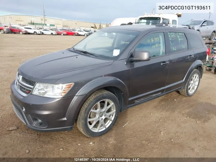 2016 Dodge Journey Sxt/Limited VIN: 3C4PDCCG1GT193611 Lot: 12140397