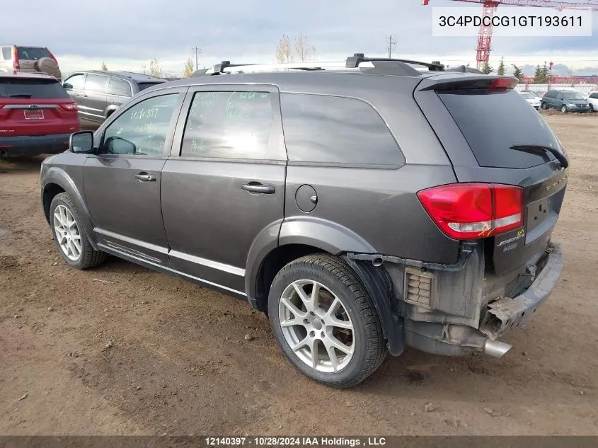 2016 Dodge Journey Sxt/Limited VIN: 3C4PDCCG1GT193611 Lot: 12140397