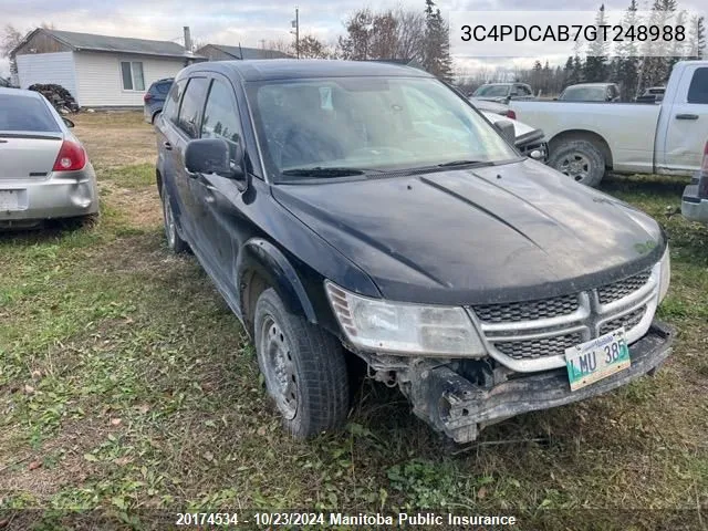 2016 Dodge Journey Cvp VIN: 3C4PDCAB7GT248988 Lot: 20174534