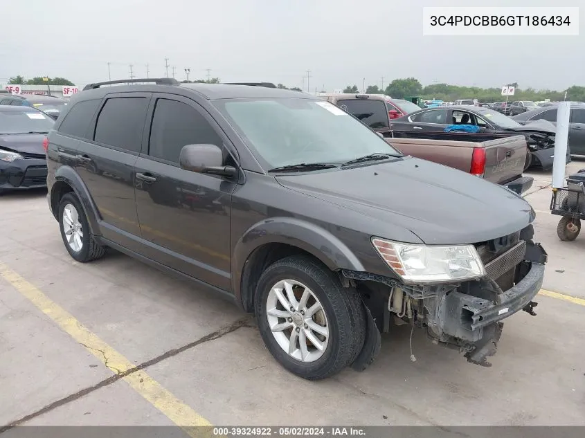 2016 Dodge Journey Sxt VIN: 3C4PDCBB6GT186434 Lot: 39324922