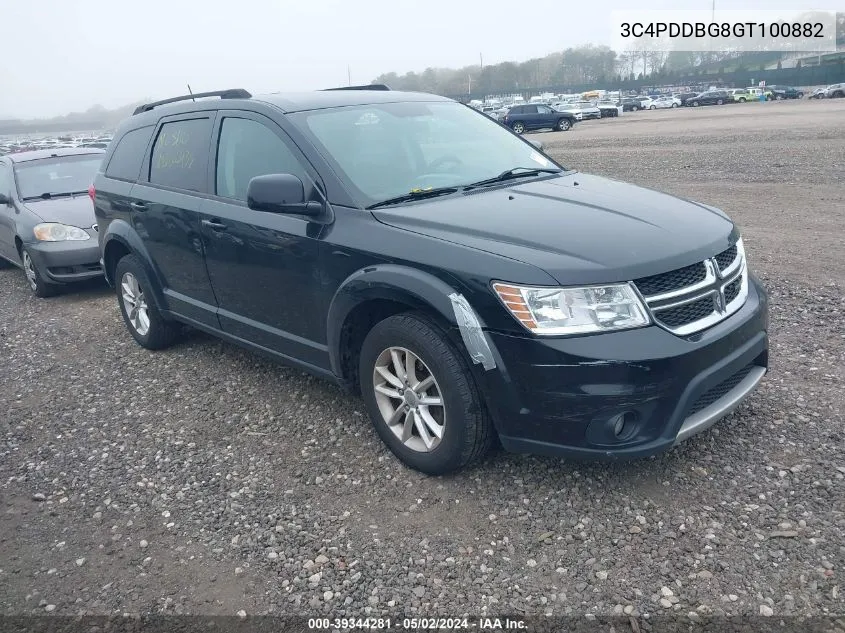 2016 Dodge Journey Sxt VIN: 3C4PDDBG8GT100882 Lot: 39344281