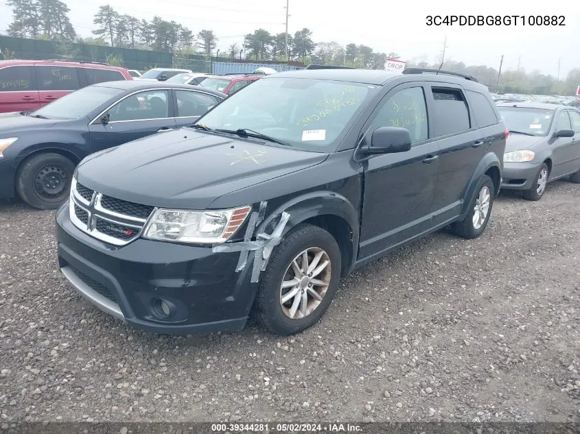 2016 Dodge Journey Sxt VIN: 3C4PDDBG8GT100882 Lot: 39344281