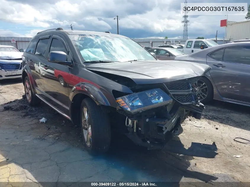 2016 Dodge Journey Crossroad Plus VIN: 3C4PDCGG3GT167635 Lot: 39409122