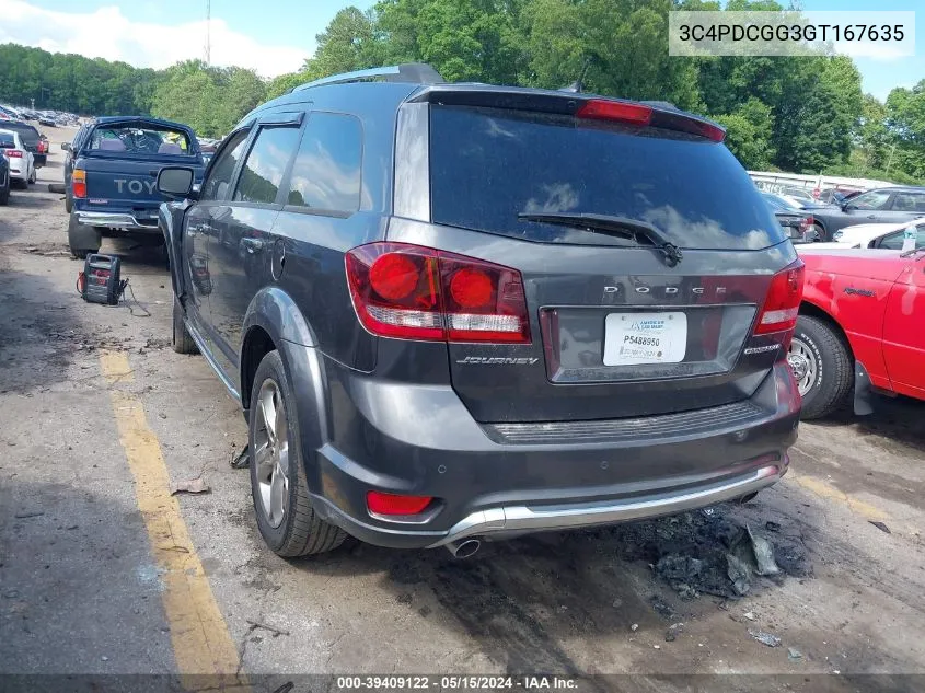 2016 Dodge Journey Crossroad Plus VIN: 3C4PDCGG3GT167635 Lot: 39409122