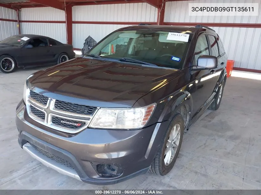 2016 Dodge Journey Sxt VIN: 3C4PDDBG9GT135611 Lot: 39612270