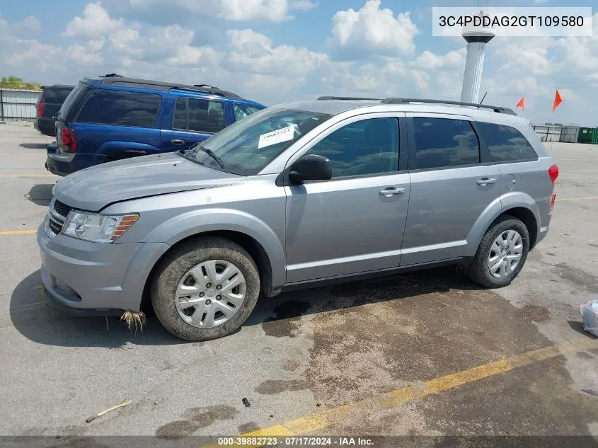 2016 Dodge Journey Se VIN: 3C4PDDAG2GT109580 Lot: 39882723