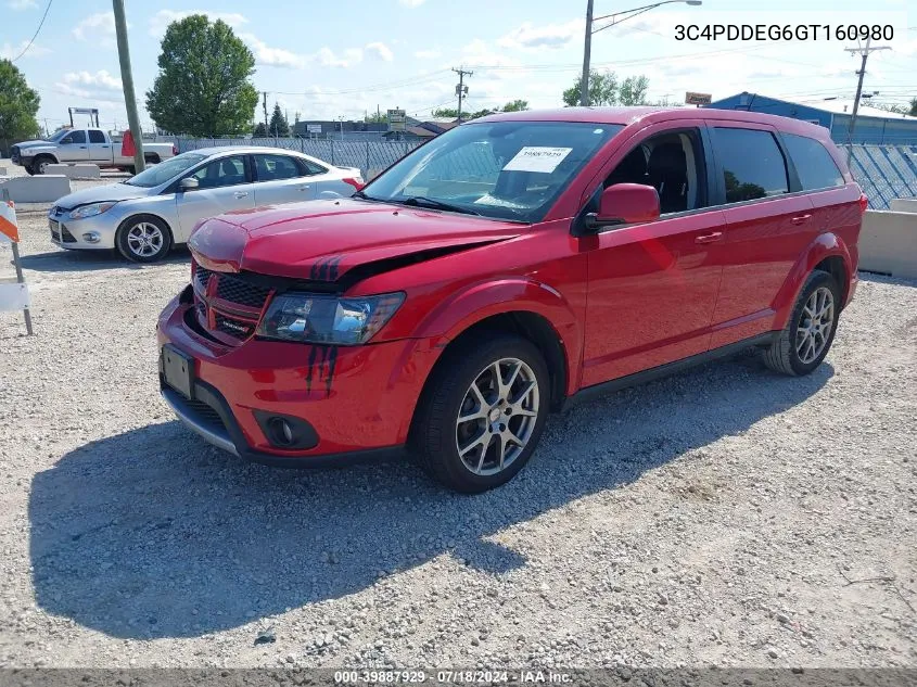 2016 Dodge Journey R/T VIN: 3C4PDDEG6GT160980 Lot: 39887929