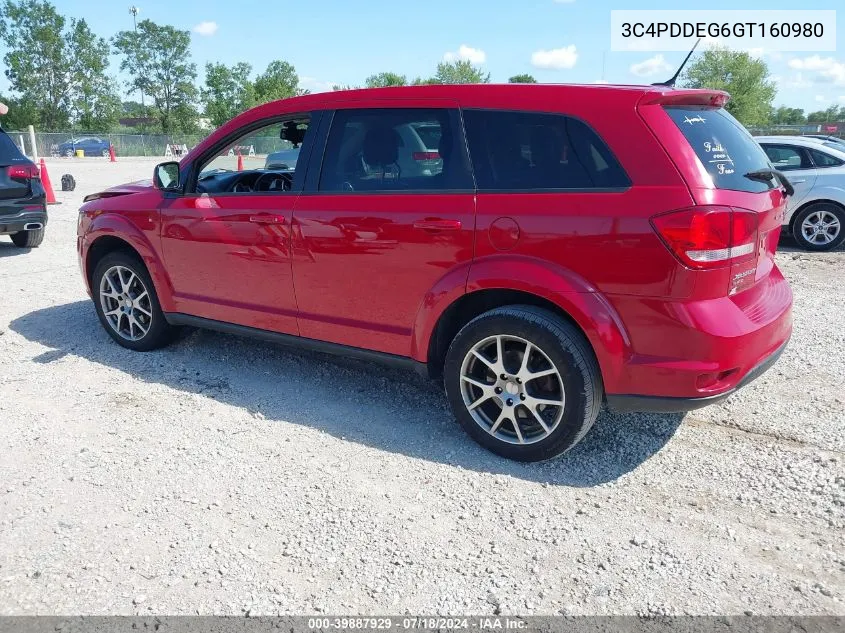 2016 Dodge Journey R/T VIN: 3C4PDDEG6GT160980 Lot: 39887929