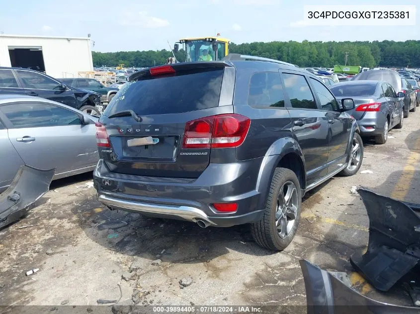 2016 Dodge Journey Crossroad Plus VIN: 3C4PDCGGXGT235381 Lot: 39894405