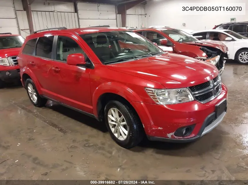 2016 Dodge Journey Sxt VIN: 3C4PDDBG5GT160070 Lot: 39916682