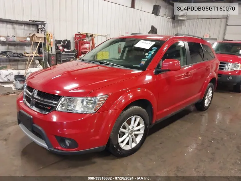 2016 Dodge Journey Sxt VIN: 3C4PDDBG5GT160070 Lot: 39916682