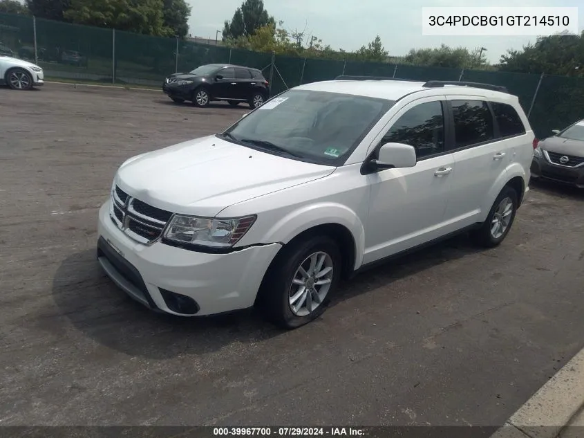 2016 Dodge Journey Sxt VIN: 3C4PDCBG1GT214510 Lot: 39967700