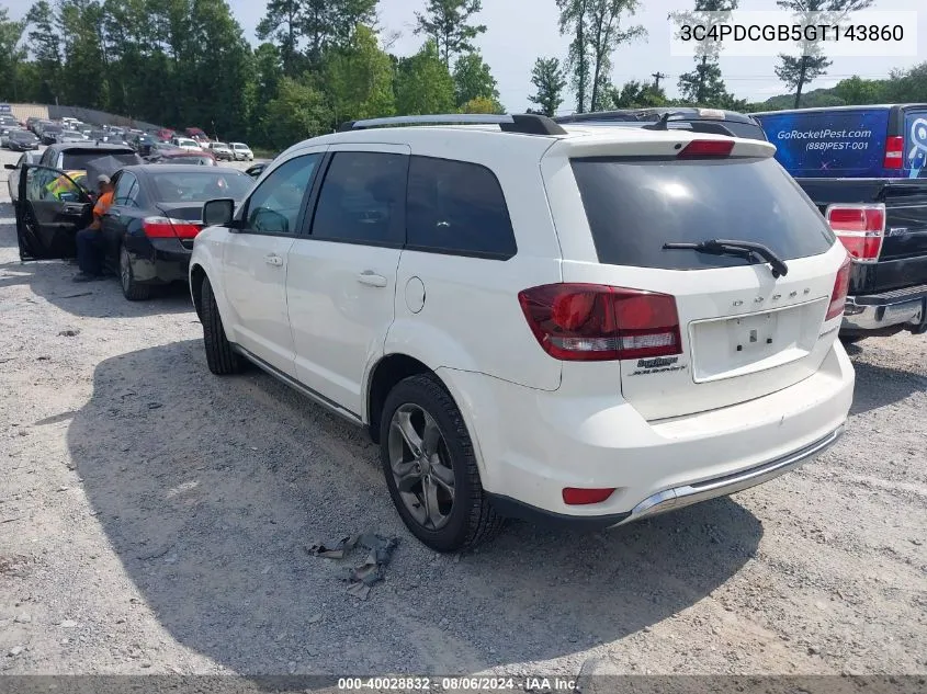 2016 Dodge Journey Crossroad Plus VIN: 3C4PDCGB5GT143860 Lot: 40028832