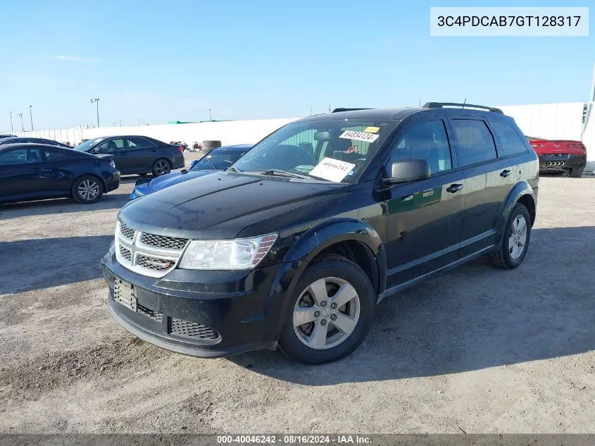 2016 Dodge Journey Se VIN: 3C4PDCAB7GT128317 Lot: 40046242