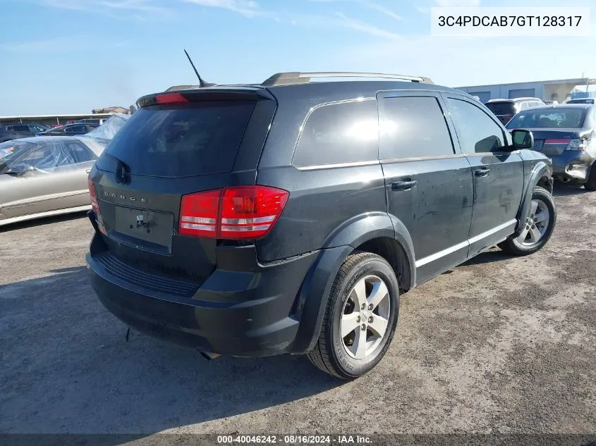 2016 Dodge Journey Se VIN: 3C4PDCAB7GT128317 Lot: 40046242