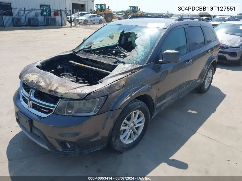 2016 Dodge Journey Sxt VIN: 3C4PDCBB1GT127551 Lot: 40053414