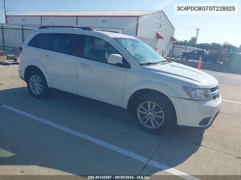 2016 Dodge Journey Sxt VIN: 3C4PDCBG7GT228525 Lot: 40142887