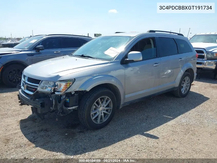 2016 Dodge Journey Sxt VIN: 3C4PDCBBXGT191734 Lot: 40154159