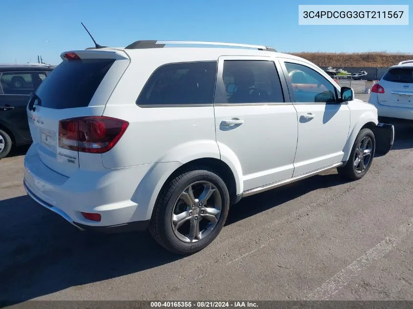 2016 Dodge Journey Crossroad VIN: 3C4PDCGG3GT211567 Lot: 40165355