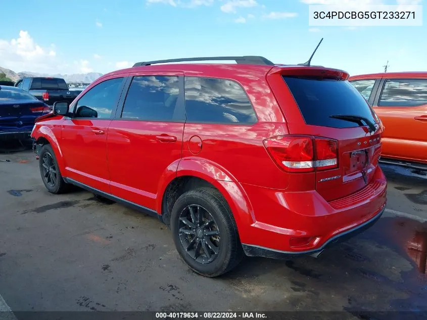 2016 Dodge Journey Sxt VIN: 3C4PDCBG5GT233271 Lot: 40179634