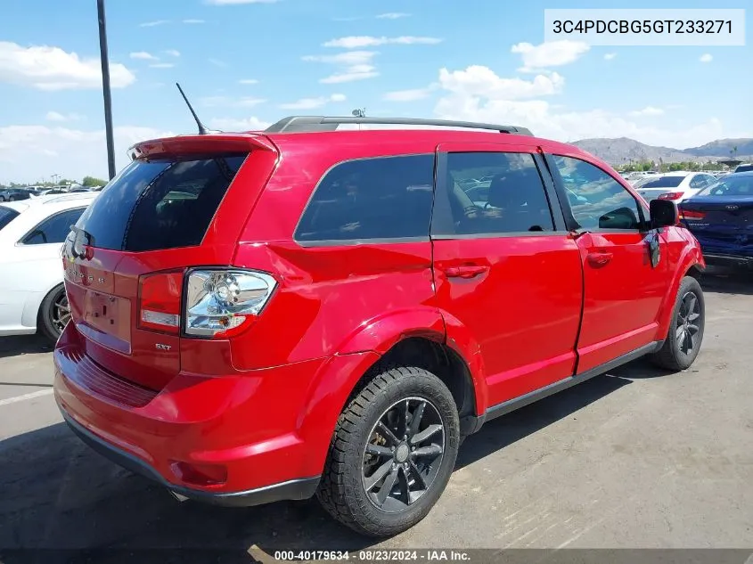 2016 Dodge Journey Sxt VIN: 3C4PDCBG5GT233271 Lot: 40179634