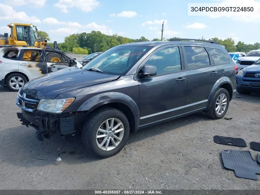 2016 Dodge Journey Sxt VIN: 3C4PDCBG9GT224850 Lot: 40205057