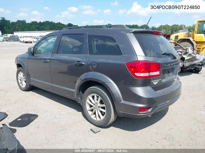 2016 Dodge Journey Sxt VIN: 3C4PDCBG9GT224850 Lot: 40205057