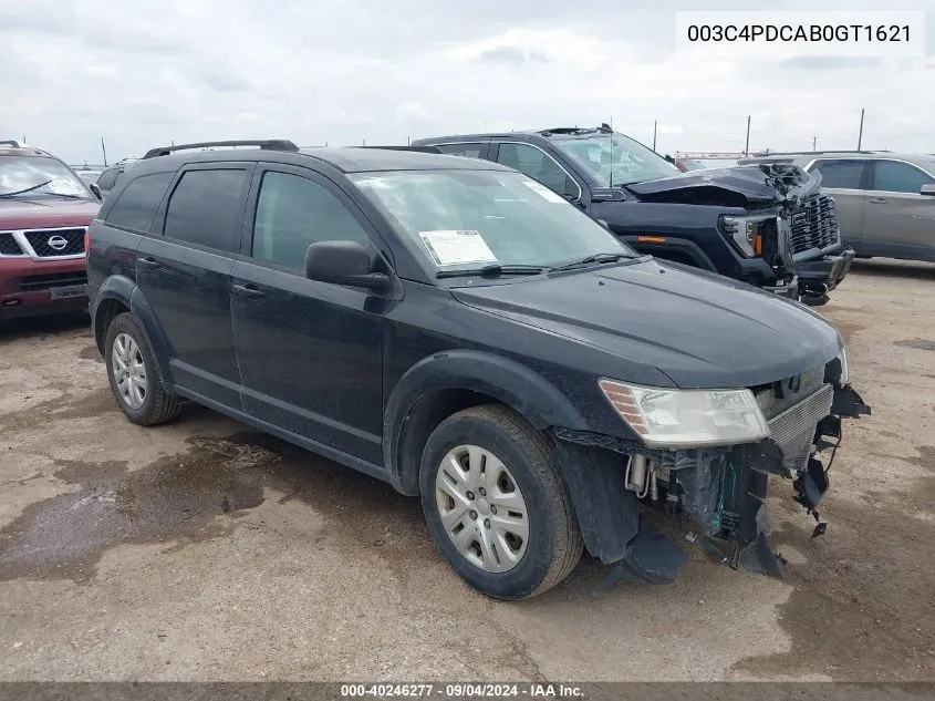 2016 Dodge Journey Se VIN: 003C4PDCAB0GT1621 Lot: 40246277