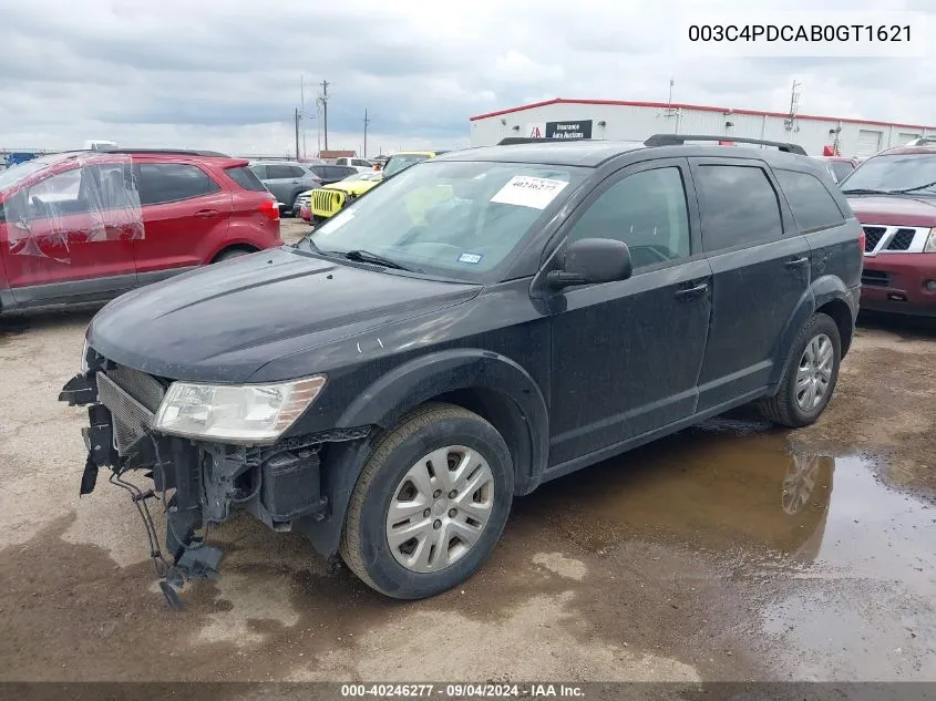 2016 Dodge Journey Se VIN: 003C4PDCAB0GT1621 Lot: 40246277