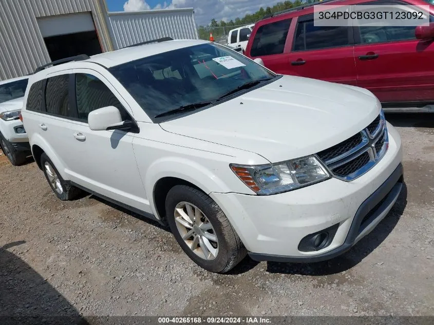 2016 Dodge Journey Sxt VIN: 3C4PDCBG3GT123092 Lot: 40265168