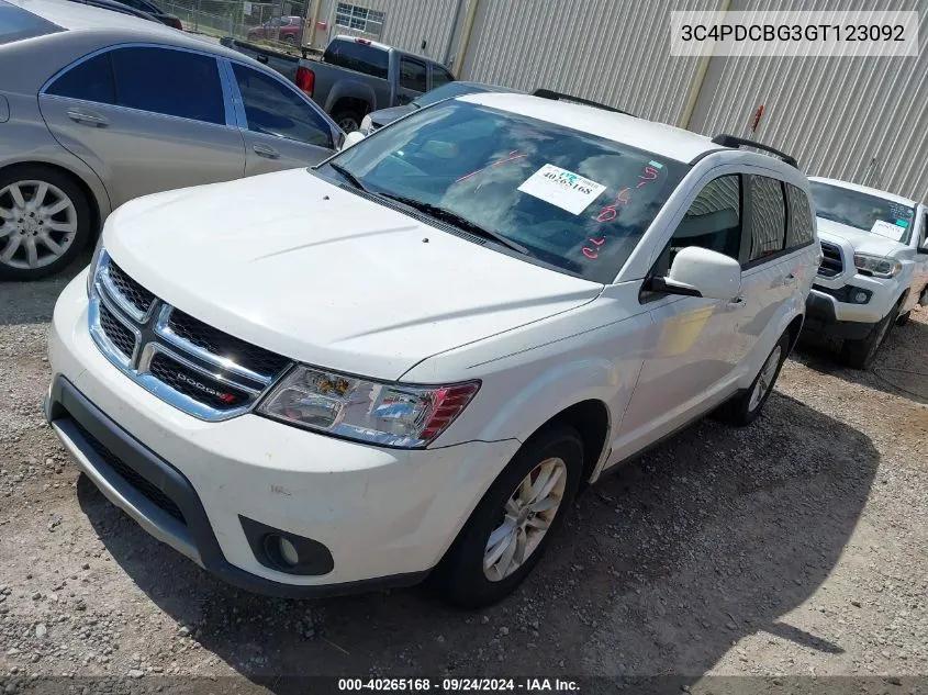 2016 Dodge Journey Sxt VIN: 3C4PDCBG3GT123092 Lot: 40265168