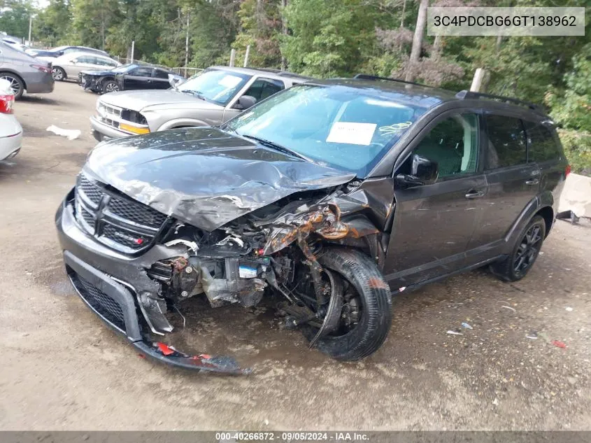 2016 Dodge Journey Sxt VIN: 3C4PDCBG6GT138962 Lot: 40266872