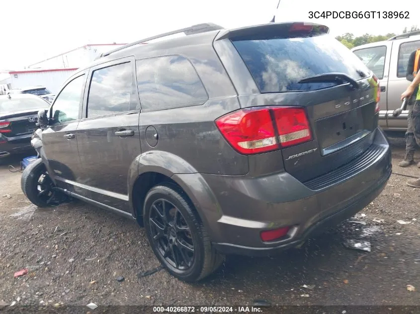 3C4PDCBG6GT138962 2016 Dodge Journey Sxt