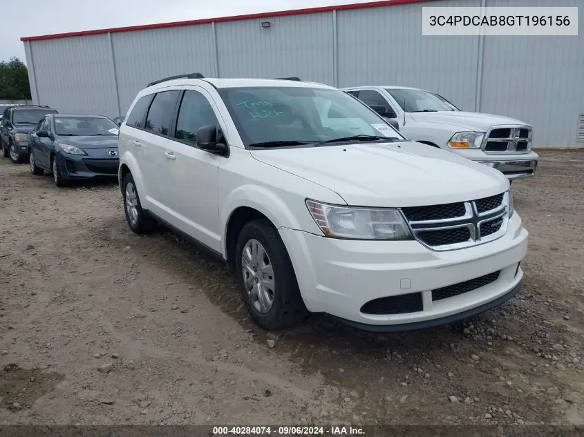 3C4PDCAB8GT196156 2016 Dodge Journey Se