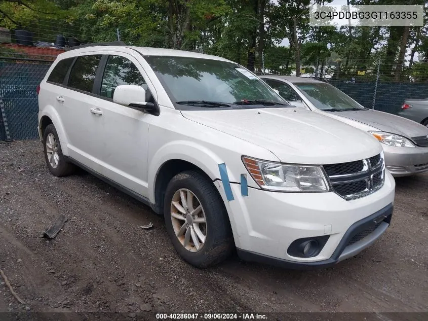 2016 Dodge Journey Sxt VIN: 3C4PDDBG3GT163355 Lot: 40286047