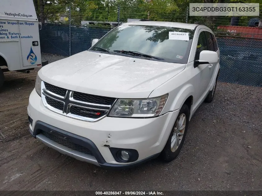 2016 Dodge Journey Sxt VIN: 3C4PDDBG3GT163355 Lot: 40286047