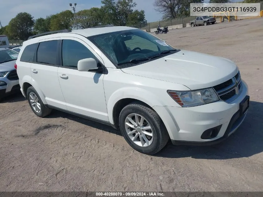 2016 Dodge Journey Sxt VIN: 3C4PDDBG3GT116939 Lot: 40288070